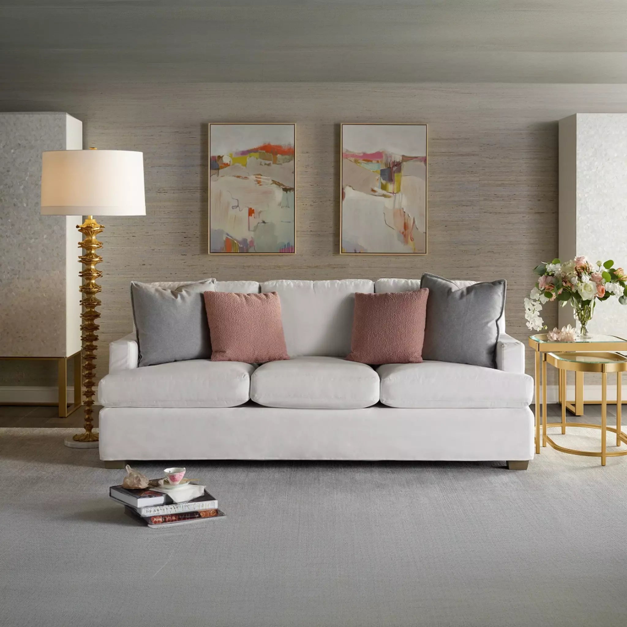 Snow Slipcover Sofa Set